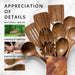 Wooden Spoons for Cooking, 10-Piece Acacia Wood Cooking Utensil Set
