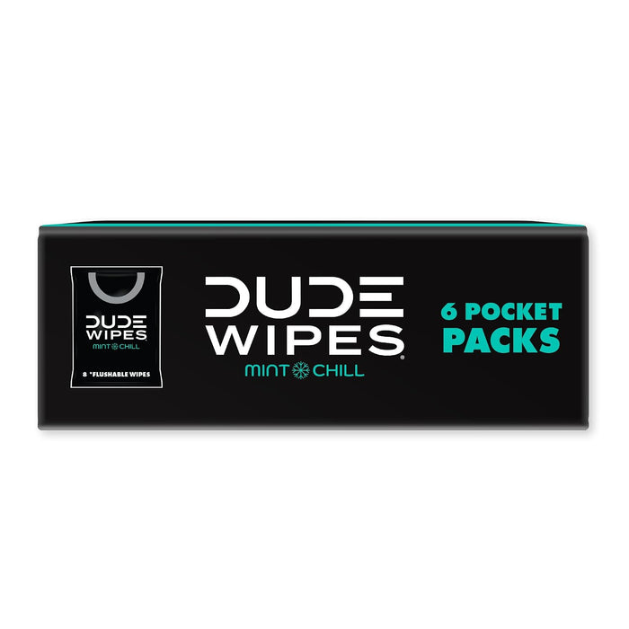 Mint Chill Pocket Packs, Adult Flushable Travel Wipes, 96 Count