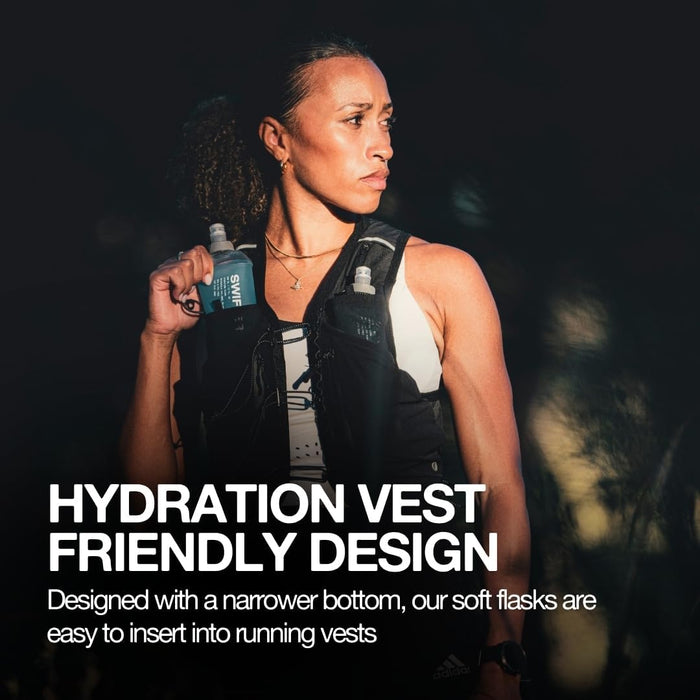 2x Soft Flask 500ml | Running, Hiking, Cycling Hydration Flask | Collapsible, Leakproof, Reusable | Matt Finish, Sky Blu