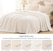 Extra Large Fuzzy Fleece Throw Blanket for Couch, 50x70 Inch Fluffy Warm Soft Jacquard Blankets for All Season, Lightweight and Cozy, Ivory