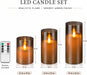Flameless Candles with Moving Climbing Flame, 6-Pack 4" 5" 6" H LED Pillar Candles, 8-Key Remote, Battery Operated (2 AA Not Included), Table Centerpieces & Romantic Decor (Smoky Grey Ivory)