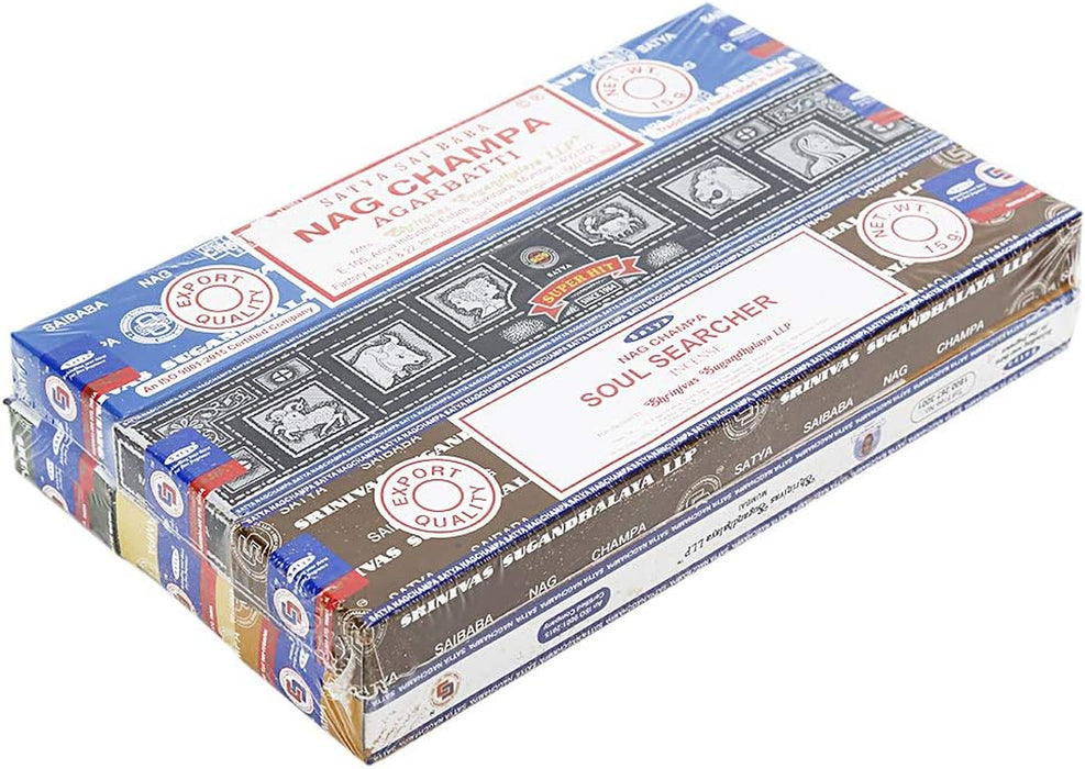- Set of 6 - Nag Champa, Super Hit,Path Breaker,Soul Searcher, Sandalwood, Californian White Sage 15 Grams
