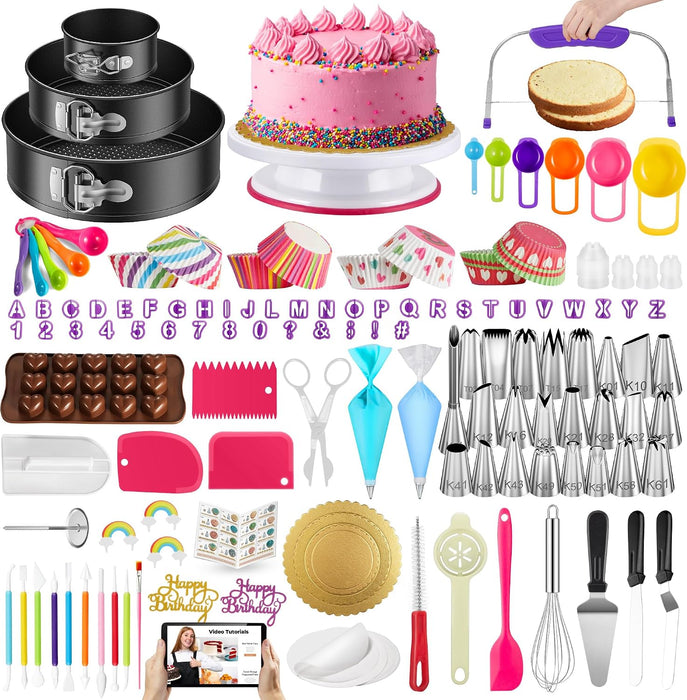 700 Cake Decorating Kit Baking Supplies Tools for Beginners & Pros
