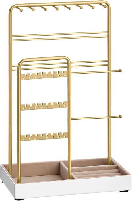 Jewelry Holder, Display Stand, Metal Frame, Velvet Tray