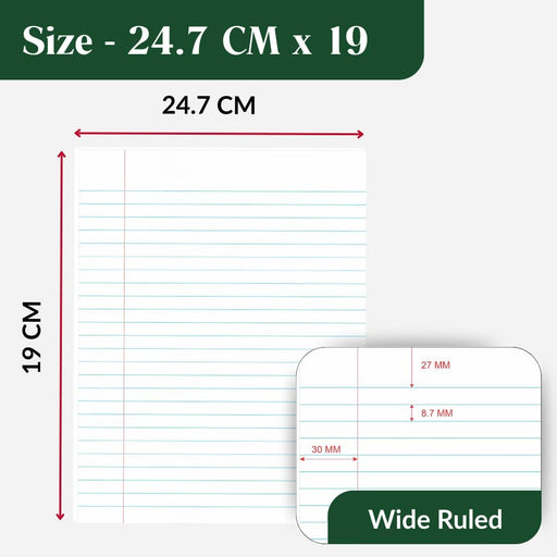 Composition Notebooks Pack of 5 Wide Ruled 200 Pages (100 Sheets) 9.75"x7.5" Back to School 2026 Carbon Neutral Recyclab