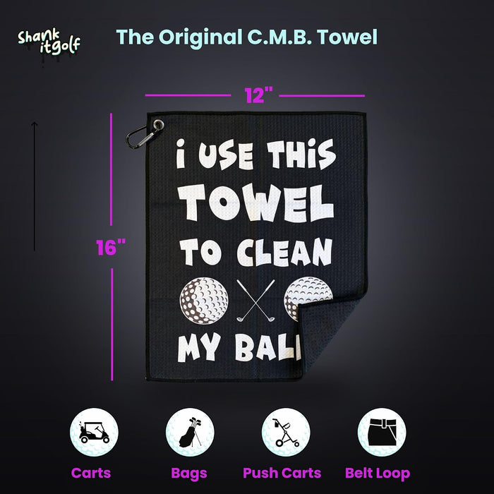 Towel, Funny Microfiber with Bag Clip, Gift for Men & Dad