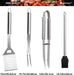 23pcs Must-Have BBQ Grill Accessories Set with Thermometer in Case - Stainless Steel Barbecue Tool Set with 2 Grill Mats for Backyard Outdoor Camping - Father's Day Best Barbecue Gift