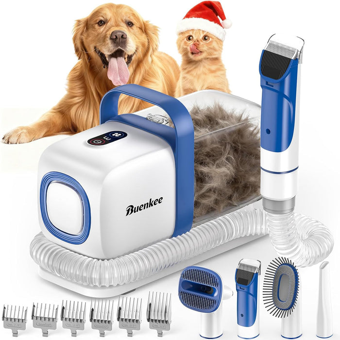 Dog Grooming Vacuum Kit, 15000Pa Clipper, Shedding Brush, 2L, White