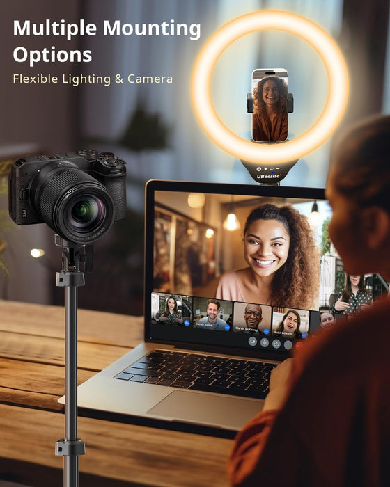 12" LED Ring Light with 62" Tripod Stand, Phone Holder & Remote