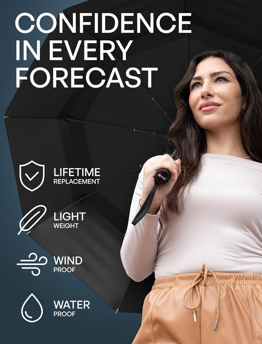 Repel Windproof Travel Umbrella - Compact & Withstands Winds up to 100MPH, Strongest Premium Auto Folding Umbrella for R