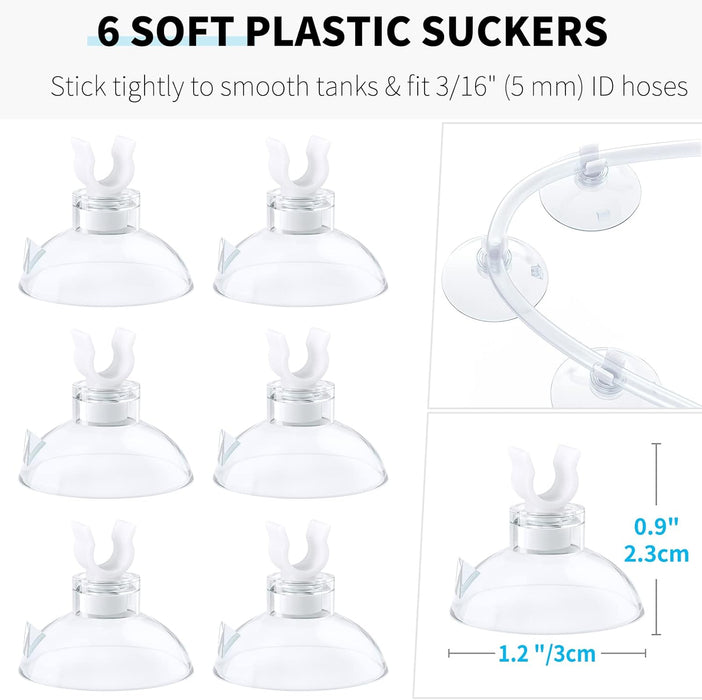 13 Feet Airline Tubing Standard Aquarium Air Pump Accessories with Air Stones, Check Valves, Suction Cups and Connectors