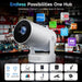 Mini Projector with WiFi 6 and BT 5.4, Built-in Apps 2026 Upgraded