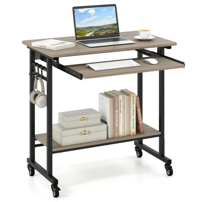 Mobile Computer Desk with Keyboard Tray