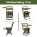 Foldable Fishing Stool with Backrest and Cooler Bag