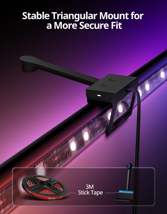 TV LED Backlight with Camera, RGBIC Lights Sync with 55-65 Inch TVs