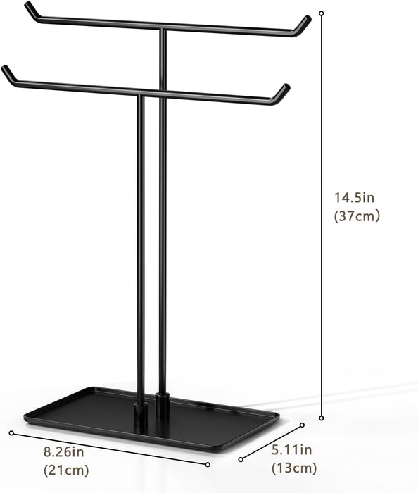 Necklace Holder Stand,Metal Jewelry Organizer for Home Decor,Black