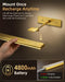 Picture Light for Wall, 4800mAh Rechargeable Wireless Remote, 16‘’ Dimmable Magnetic LED Art Display Light with 3 Color Temperatures, for Gallery, Living Room, Bedroom, Hallway (Gold)