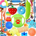Dog Toys 25 Pack for Fun and Teeth Cleaning, Puppy Chew Toys Pack with Squeak Plush Toy,Squeaky Toy Balls,Tug of War and
