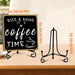 Wooden Coffee Bar Sign Coffee Bar Decor, Coffee Bar Decorations Black and White with Iron Stand Bar Tabletop Shelf Accessories, Coffee Signs Decors for Coffee Station Home Farmhouse Kitchen & Office