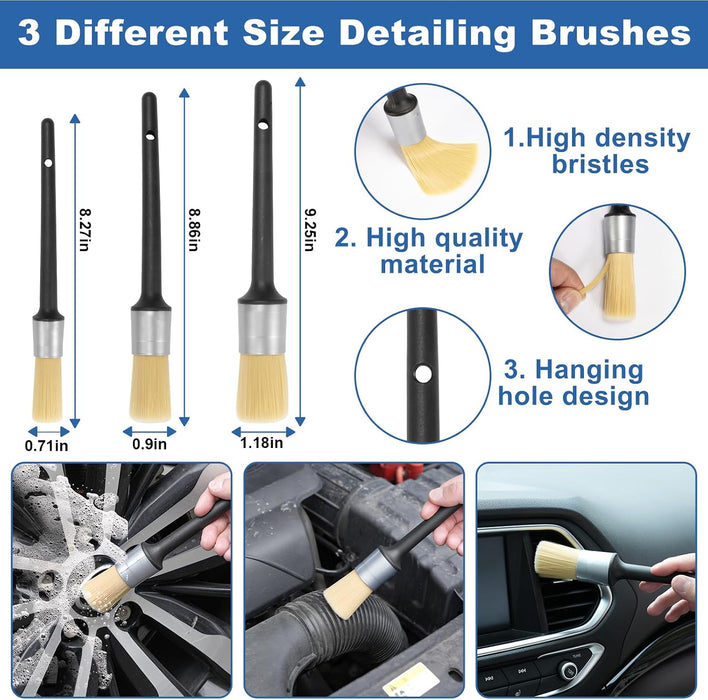 Windshield Cleaner Tool, 13Pcs Car Interior Cleaning Kit, Car Detailing Kit Interior Cleaner, Car Detailing Brushes, Car