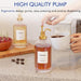 16.9 oz (500 ml) Coffee Syrup Dispenser Set- 4 Glass Bottles with Gold Pumper and Syrup Labels - Precise Dispensing and 