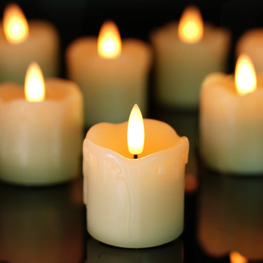 2"x2" Real Wax Flameless LED Votive Candles, 6H Timer, 6 Pack