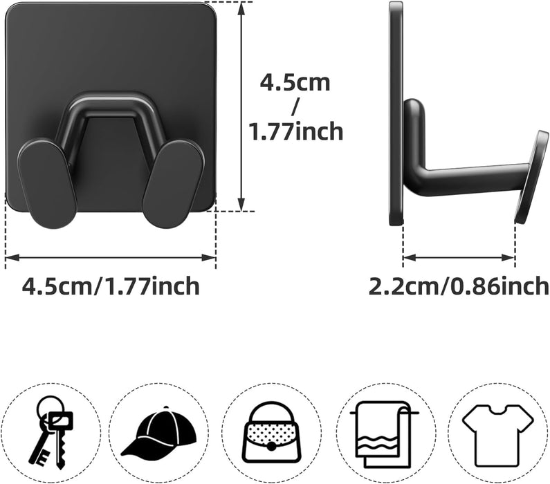 Adhesive Shower Hooks for Inside - Extra Sticky Stainless, Razor Holder Shower Accessories, Wall Mounted Self-Adhesive D
