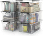 Clear Storage Latch Bins, 6-Pack Storage Organizer Box with Handle and Lids, 5-Litre