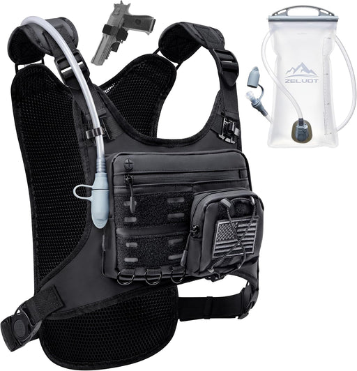 Running Vest with 2L Water Bladder, Hydration Backpack, U.S. Design Patent, Lightweight Hydration Pack with Gear Holder,