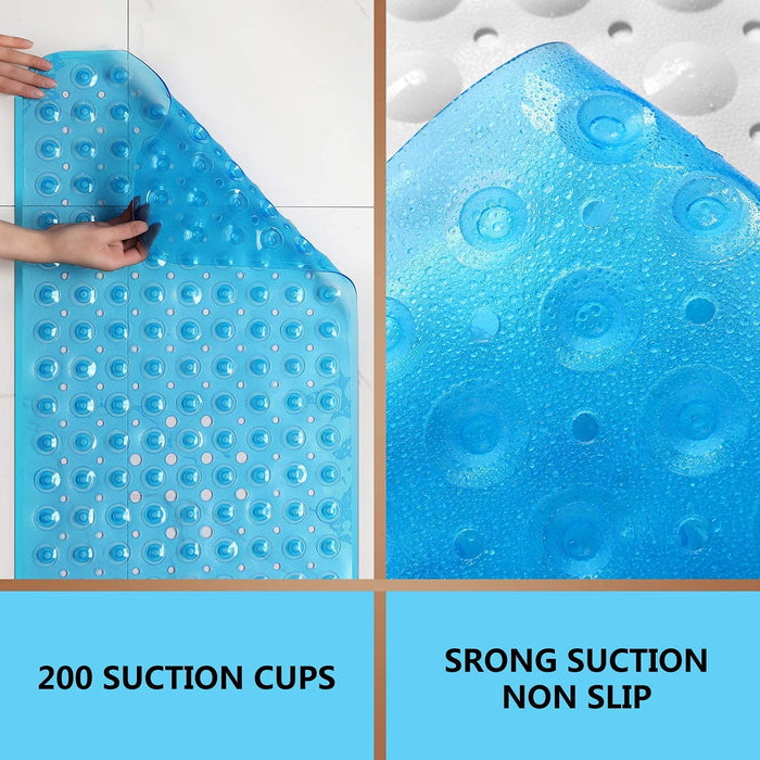 Upgrade Baby Bath Mat Non Slip Extra Long Bathtub Mat for Kids 40 X 16 Inch - Eco Friendly Bath Tub Mat with 200 Big Suc