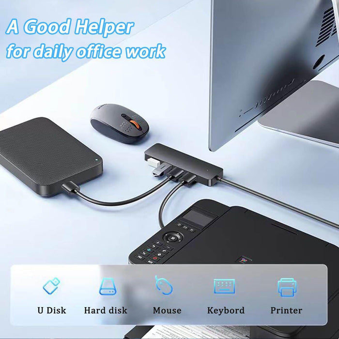 USB Hub 4 Port, USB Splitter 1 in 4 Out, USB Extender Hub for Laptop PC