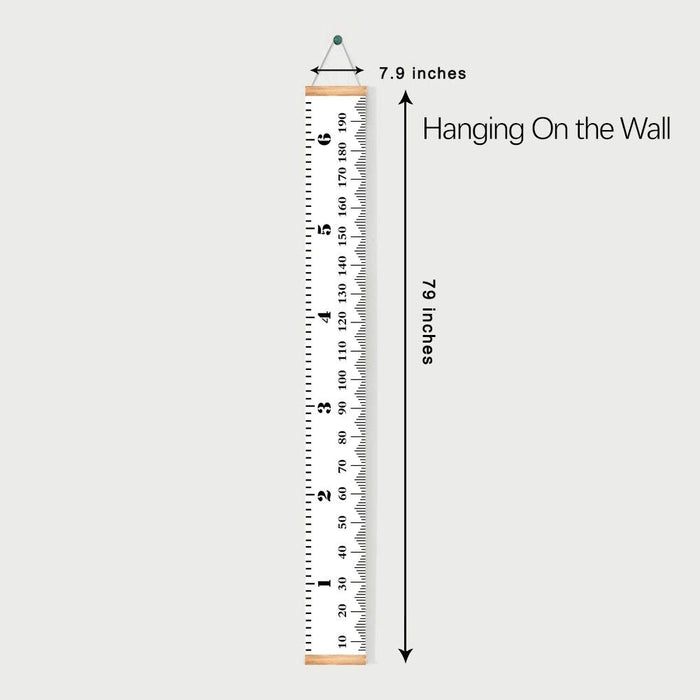 Growth Height Chart for Kids, Removable 79"x7.9" (Black & White)
