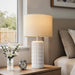 23" Modern Ceramic Table Lamps Set of 2, Lamps for Bedroom, White