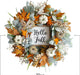 20" Harvest Fall Wreath for Front Door,Pumpkins Berries Autumn Wreaths