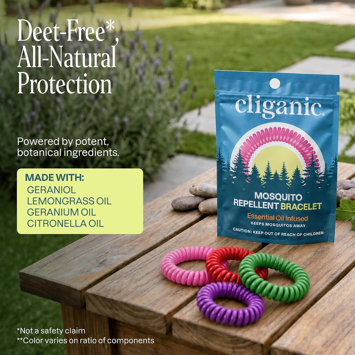 Mosquito Repellent Bracelets for Kids & Adults, Natural, 10 Pack