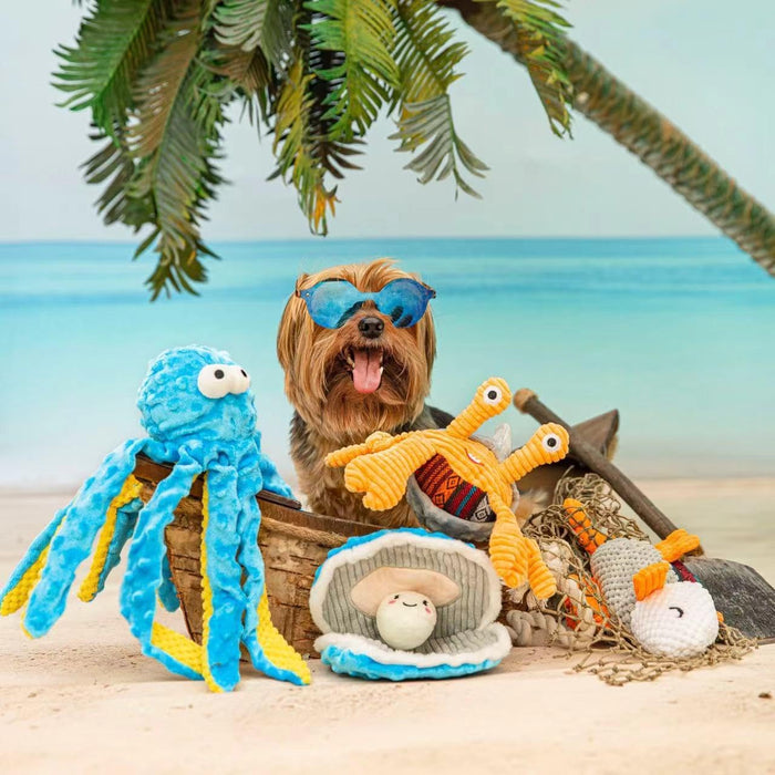 4 Packs Crinkle Squeaky Dog Toys for Aggressive Chewers, Tough Durable Stuffed Plush Rope Tug Puppy Chew Toy for Small M