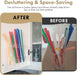 Acrylic Straw Holder for Cabinet Door - Child-Safe Organizer & Dispenser with Smooth Rounded Edges for Kitchen Accessori