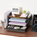 Wood Desk Organizers and Accessories with File Holder & Catalog Racks