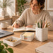 Aesthetic Desk Organizer Set of 3 - Sturdy Concrete Office Accessories