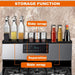 Stove Top Shelf 30 Inch - Silicone Material Magnetic Shelf for Stove - 3 Functional Partitions Kitchen Spice Rack Organizer-Black,Kitchen Gadgets Storage Organization