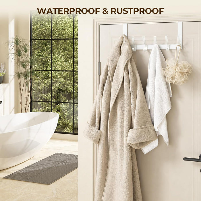 Over The Door Hooks, Door Hanger Hooks for Hanging, Over The Doors Towel Racks for Bathroom, Coat Rack Dorm Essentials (1Pack, White, Fit 1-3/4" Doors)