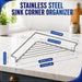Stainless Steel Corner Sink Shelf with Triangular Open Wire Rack(2, Silver)