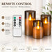 Flameless Candles with Moving Climbing Flame, 6-Pack 4" 5" 6" H LED Pillar Candles, 8-Key Remote, Battery Operated (2 AA Not Included), Table Centerpieces & Romantic Decor (Smoky Grey Ivory)