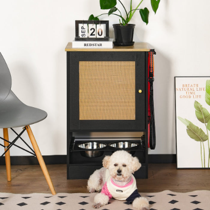 Elevated Pet Feeding Station with Storage