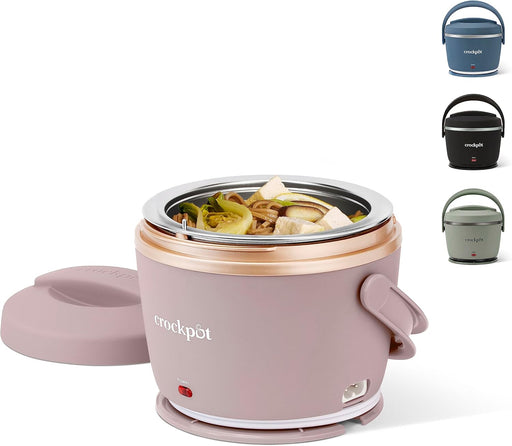 Electric Lunch Box, Portable Food Warmer for Travel, Car, On-the-Go, 20-Ounce, Blush Pink | Keeps Food Warm & Spill-Free