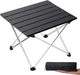 Portable Camping Table,Aluminum Folding Beach Table (Black-S)