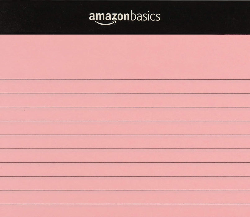Wide Ruled Lined Writing Note Pads with Sturdy Back, 8.5" x 11.75", Multicolor, 6-Pack, 300 Sheets, Perforated