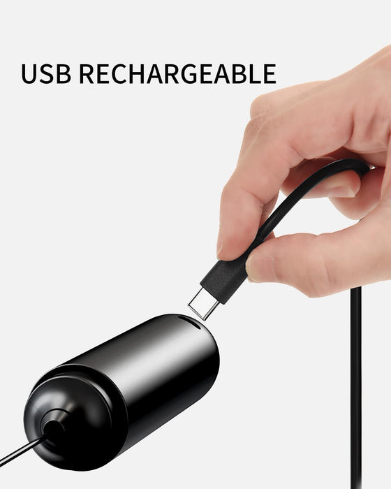 Rechargeable Milk Frother Handheld with Stand, Dual Coil Whisk Head Electric Coffee Frother, Portable Hand Frother Wand Drink Mixer for Matcha Lattes Cappuccino, Kitchen Gifts, Black