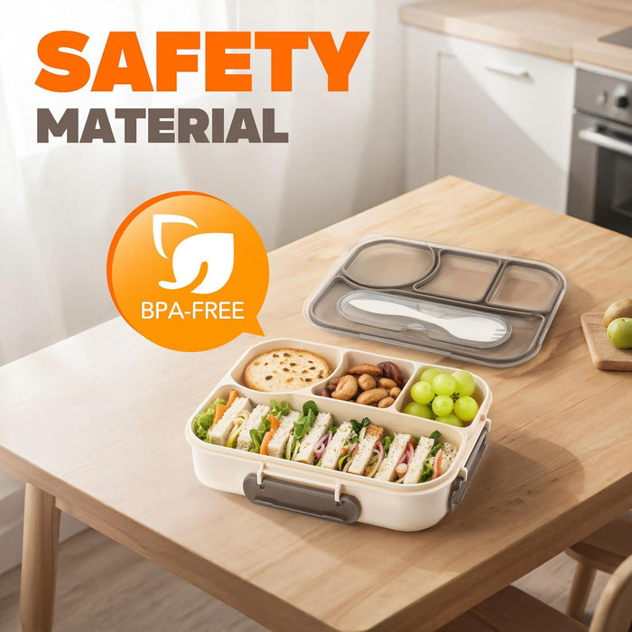 Bento Box Adult, Lunch Box, 4-Compartment Lunch Containers, Drop-Proof, Dishwasher Safe & Made with BPA-Free Materials(K