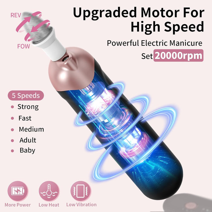 Electric Nail File Toe Nail Grinder for Thick Toenails Manicure Kit